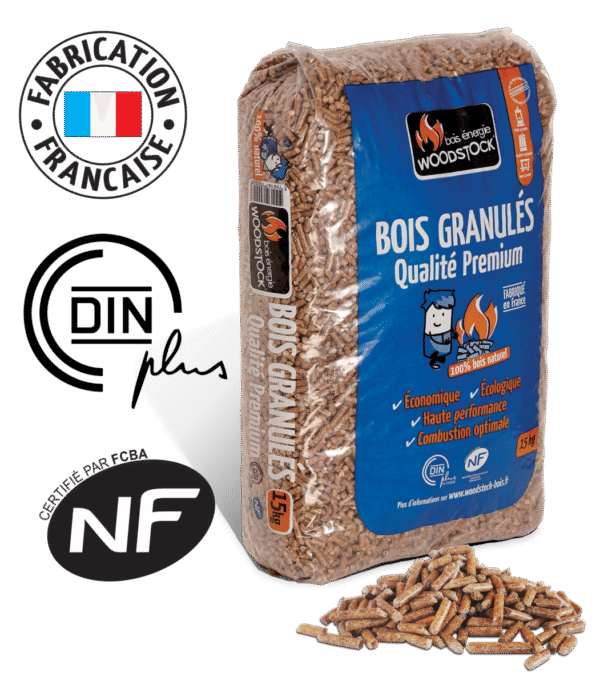 pellets Woodstock en sac de 15kg.