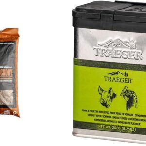 Traeger Grills Hickory Granulés de bois 100 % naturel pour fumoirs et grills à granulés.