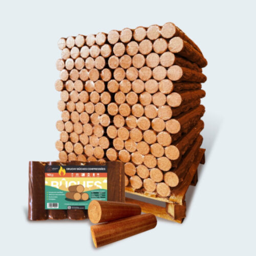 Palette de bûches densifiées – 100% HÊTRE