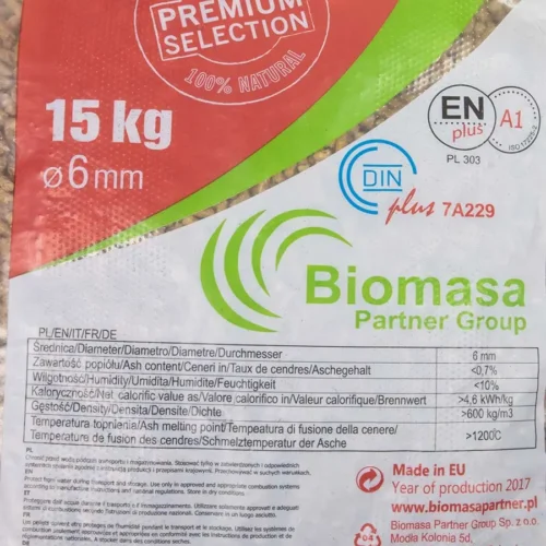 Granulés (pellets) de bois EN+A1 / DIN+ palette complète 65 sacs de 15kg (975kg)